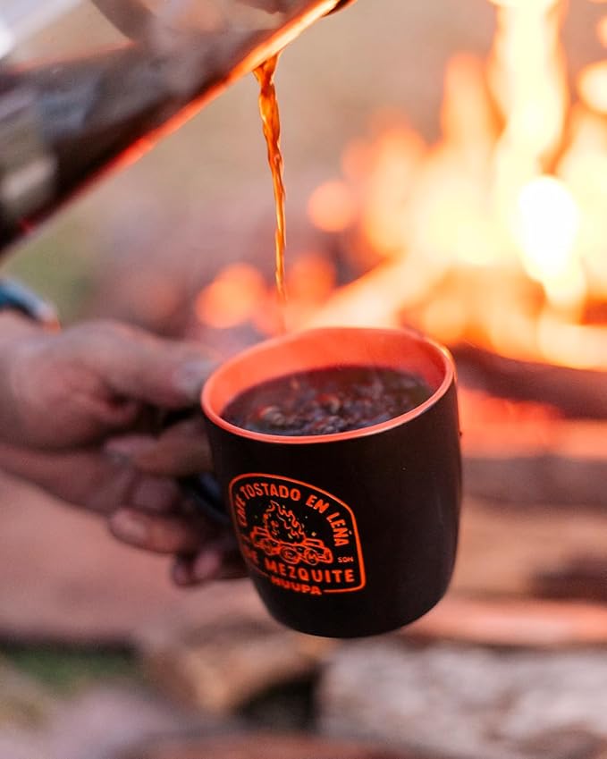 HUUPA Intense Wood-Fired Roasted Coffee 100% Arabica and Robusta Blend High Caffeine Dark Roast Ground Intense 16 oz