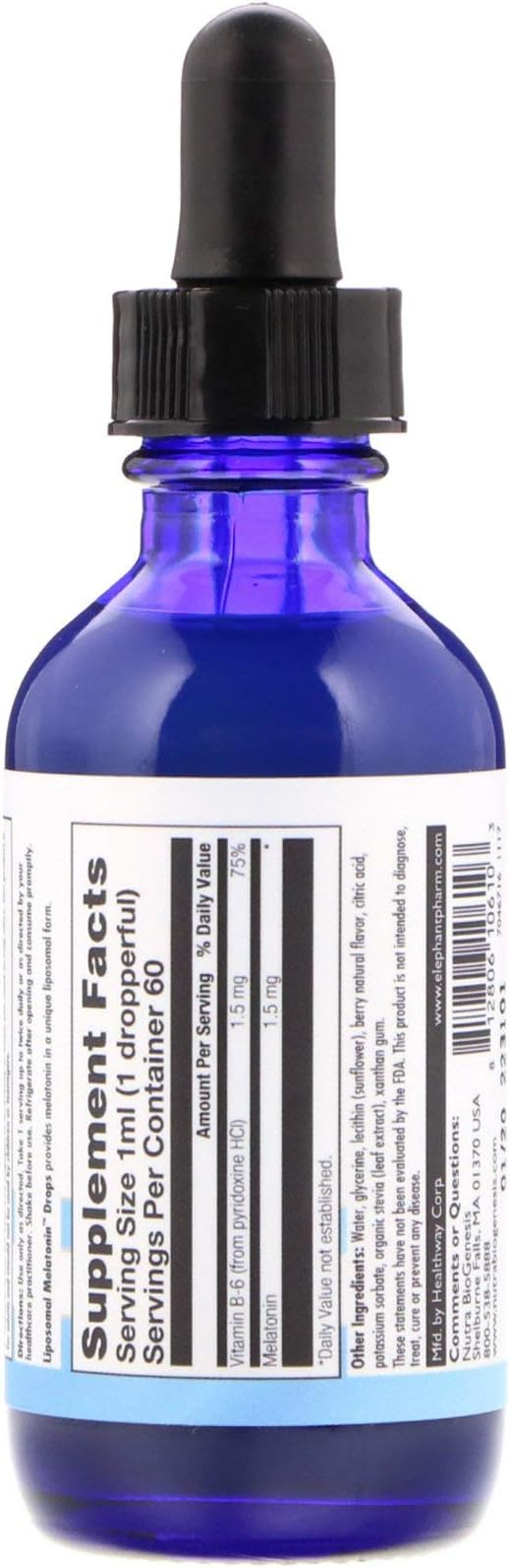 Nutra Biogenesis Liposomal Melatonin - Liquid Melatonin for Adults Nighttime Melatonin Drops Fast Sleep Support for Kids Extra Strength Calming Tincture - 2 Fl Oz (60 ml)