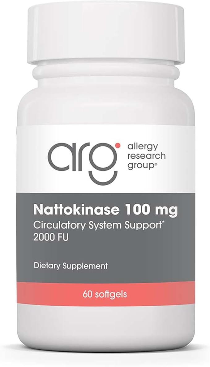 Allergy Research Group - Nattokinase Supplement NSK-SD 2000 FU 100mg - Cardiovascular/Circulatory Health - 60 Softgels