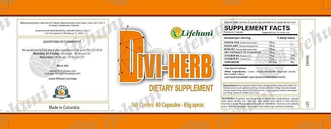 Divi-Herb Natural Supplement - 60 Capsules