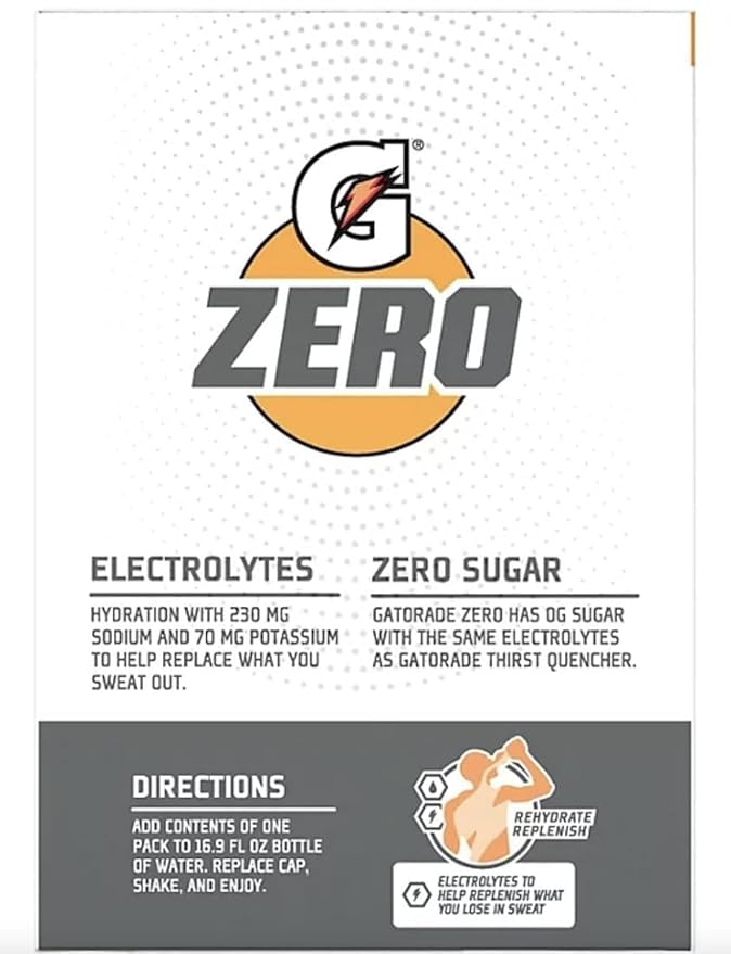G Zero Sugar Thirst Quencher Powder (Pack Of 40) 10 Flavors Of Each (Fruit Punch Orange Grape &amp Glacier Freeze) +SHIPPING IN BOX