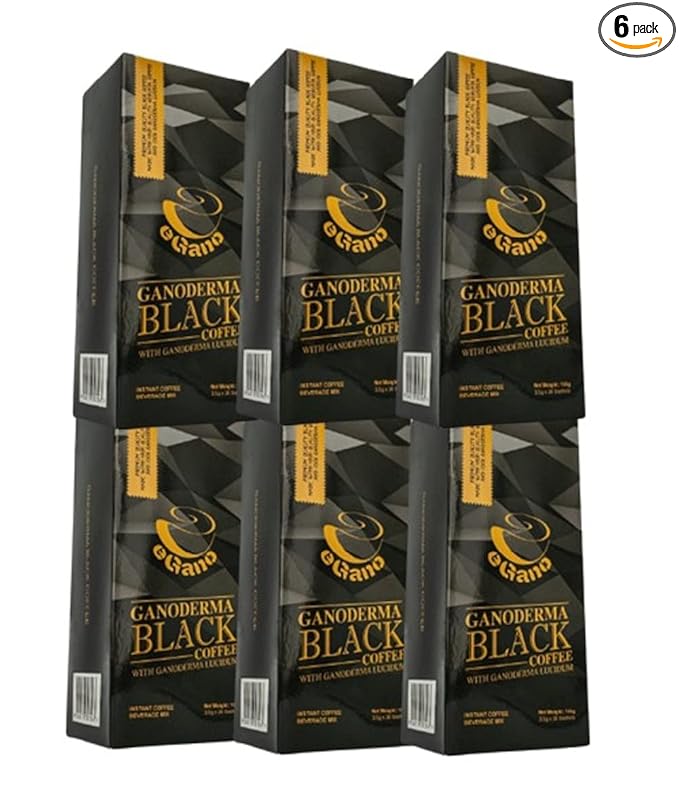 6 Boxes eGano Premium Ganoderma Black Coffee Instant Coffee With Ganoderma Lucidum Extract (3.5g x 30 Sachets/Box)