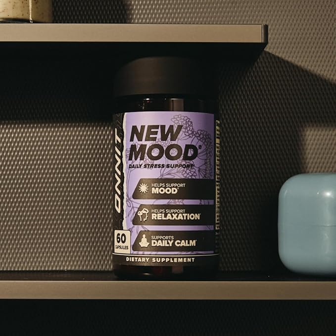 ONNIT New Mood Daily Stress Support Capsules IGEN™ Non-GMO Tested Sleep and Mood Support Supplement for Men and Women Daily Stress Management Capsules 30 Count
