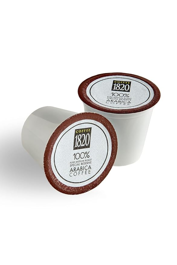 Café 1820 Special Reserve Ground Coffee Cups Premium Costa Rican Blend 100% Arabica Medium/Dark Roast Compatible with Keurig Machines 48 Pods
