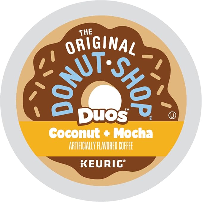 The Original Donut Shop Duos Coconut + Mocha Coffee Keurig Single Serve K-Cup Pods Medium Roast Coffee 60 Count (6 Packs of 10)