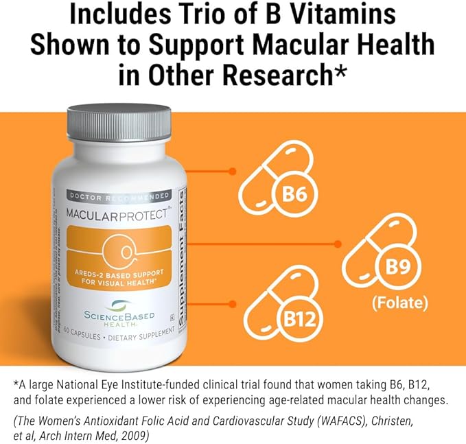 ScienceBased Health MacularProtect AREDS 2 Formula – Eye Health Vitamin &amp Mineral Supplement with Lutein Zeaxanthin &amp B Vitamins for Macular &amp Vision Support – 60 Capsules (Pack of 2)