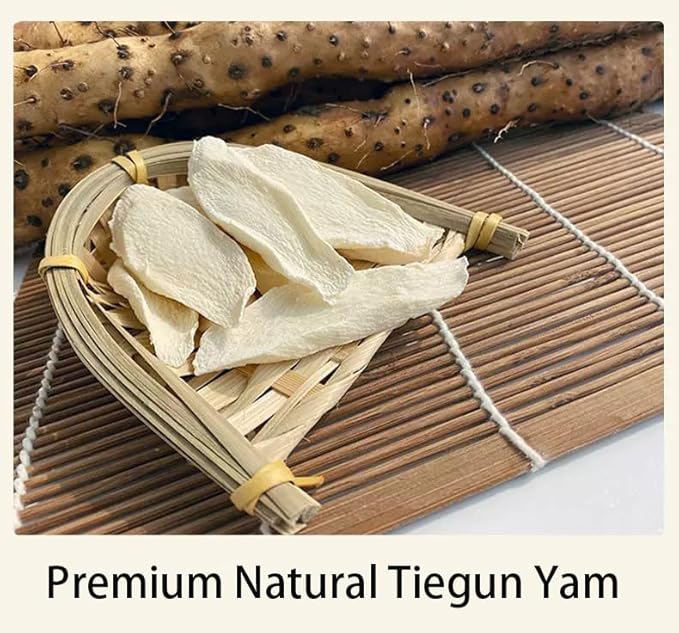 Dried Yam Slices 铁棍山药片17.63oz/500g-Pure Natural Chinese Herbal Medicine Tiegun Yam- for teas porridges soups Ingredients (Chinese Yam)