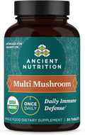 Ancient Nutrition Mushroom Supplement Organic Multi Mushroom Immune Support Tablet Supports Stress Response Gluten Free Paleo and Keto Friendly 30 Count