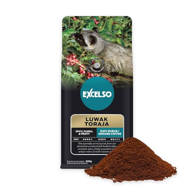 Excelso Luwak Toraja Ground Coffee 200g (Pack of 1)