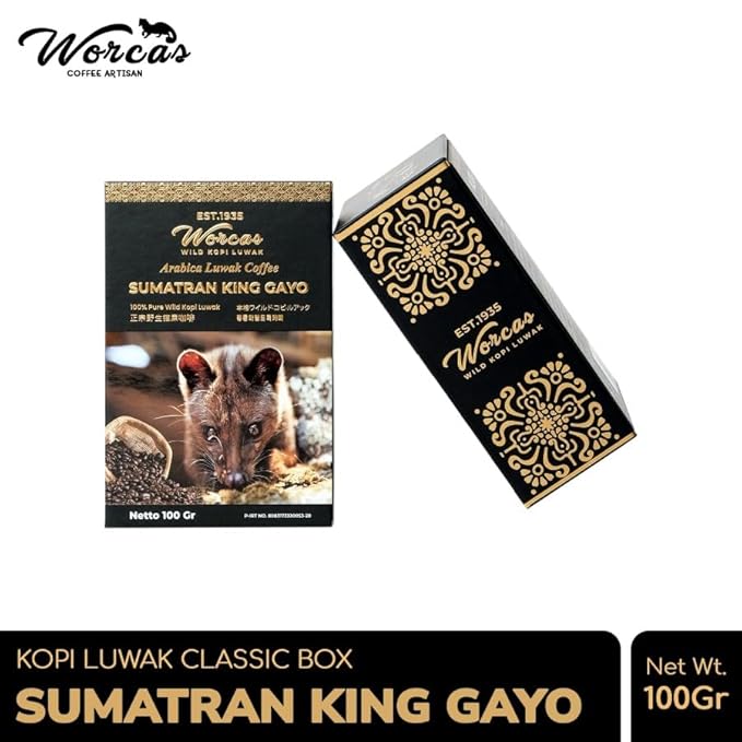 Sumatran King Gayo Arabica Weasel luwak Civet Cat Ground Coffee 100g Premium Wild Kopi