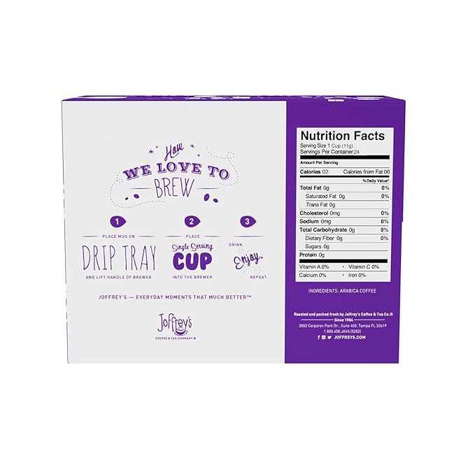 Joffrey's Coffee - Caramel Mudslide Artisan Medium Roast Arabica Coffee Beans Caramel Dark Chocolate Vanilla &amp Rum Flavor K-Cup 2.0 Compatible (24 Count)