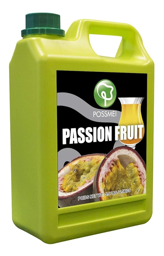 Possmei Passion Fruit Flavored Syrup 5.5 Pound Plastic Jar 2 Pack