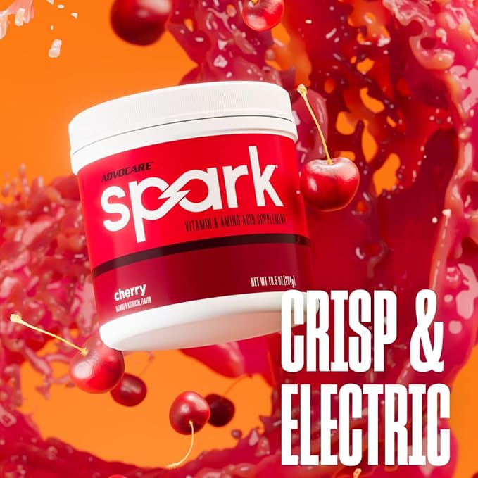 AdvoCare Spark - Energy Drink Mix - Vitamin &amp Amino Acid Supplement - Supports Energy &amp Focus - Portable Immune Support - Sugar-Free - Cherry (10.5 oz)