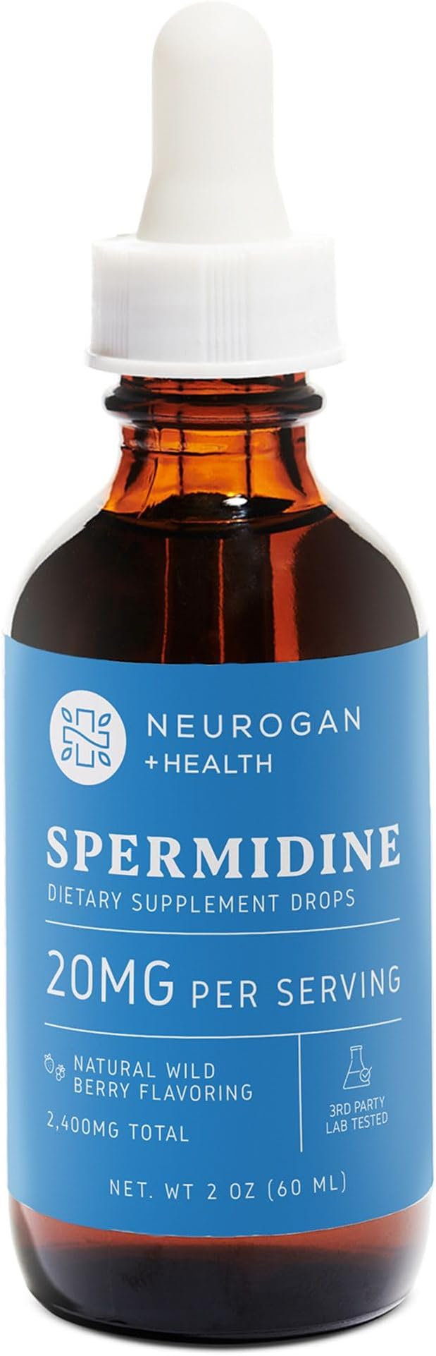 Neurogan Spermidine Supplement - 20 mg per Serving | 98% Pure | Autophagy Support &amp Cellular Health Supplements | Liquid Spermidine 3rd Party Tested | 60 mL Made in USA
