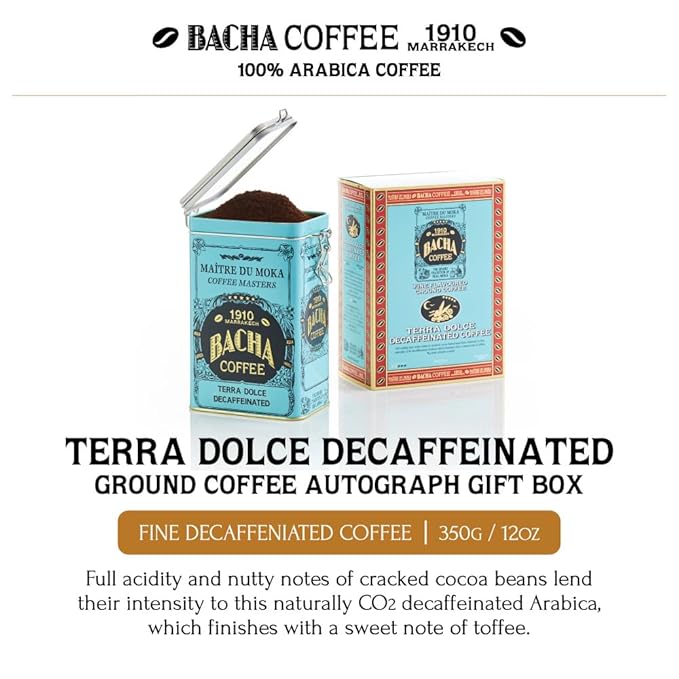 Bacha Coffee | Terra Dolce Fine Flavoured Ground Beans Medium Dark Roast 100% Arabica Specialty Coffee 350g Autograph Collection Gift Box
