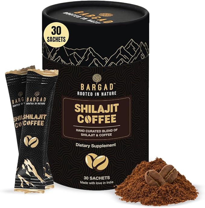 Premium Shilajit Coffee 2000mg - Arabica Coffee Medium Roast | for Energy Focus &amp Stamina | 75% Fulvic Acid &amp 85+ Trace Mineral | Adaptogenic for Vitality &amp Wellness (30 Count)