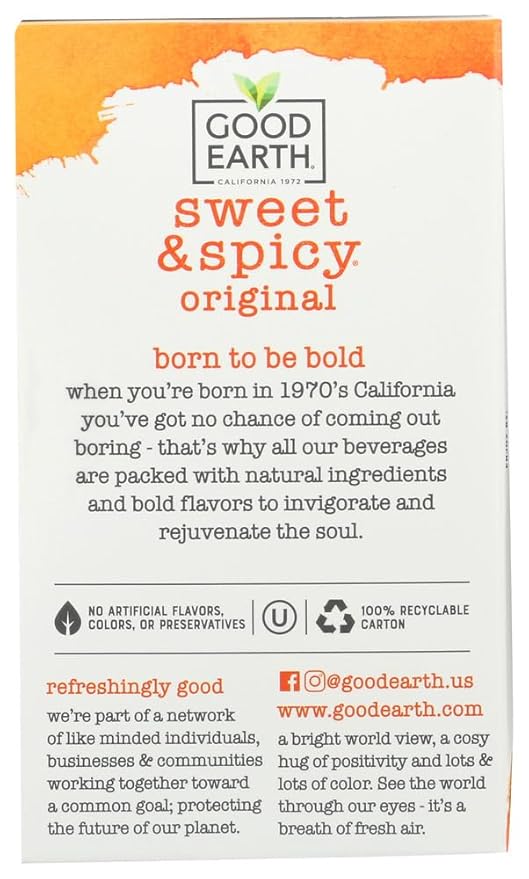 Good Earth - Good Earth Sweet and Spicy Tea - Case of 6 - 18 Bags