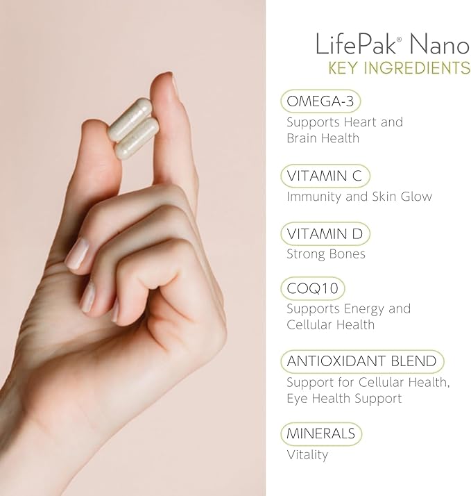 Nu Skin Pharmanex LifePak Nano | Daily Supplement with Essential Nutrients | Boosts Overall Health Immunity and Vitality | Convenient &amp On-The-Go Nutrient Packets for Active Lifestyles | 60 Pack