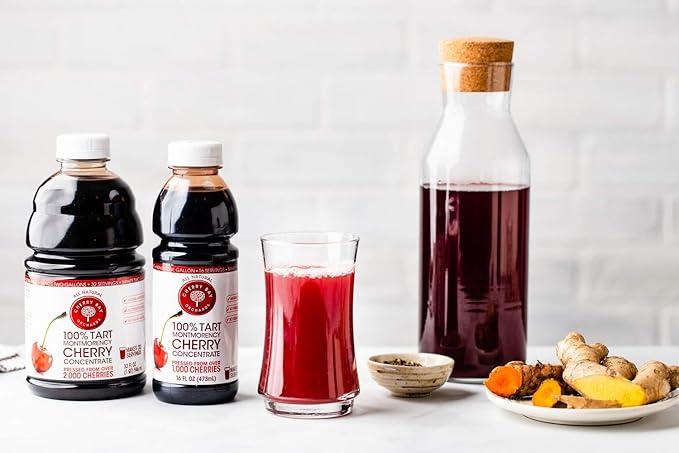 Cherry Bay Orchards Tart Cherry Concentrate - All Natural Juice to Promote Healthy Sleep 16oz Bottle (Case of 12) - Gluten Free Natural Antioxidants No Added Sugar or Preservatives