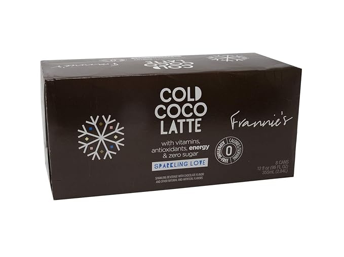 AmishTastes Frannie’s Sparkling Cold Coco Latte Protected With High-Density Foam 12 Oz. (Pack of 8)