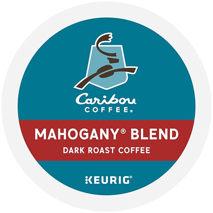 Caribou Coffee Mahogany Keurig Single-Serve K-Cup Pods Dark Roast Coffee 96 Count (Pack of 4)