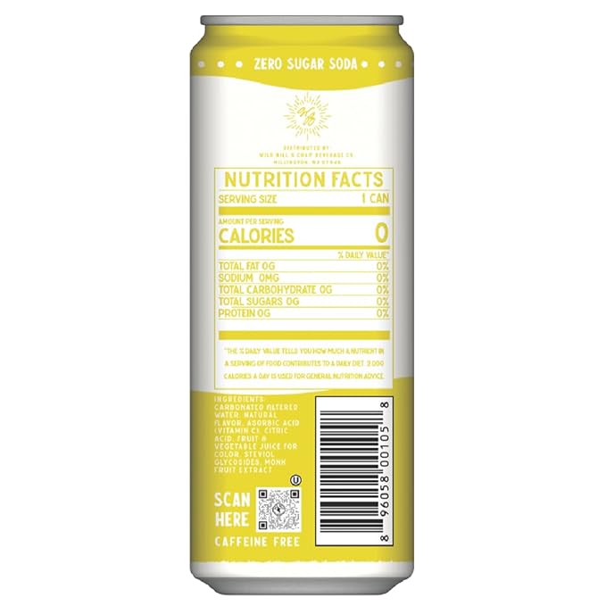 Pineapple - Wild Bill's Zero Sugar Cream Soda Zero Artificial Colors Flavors or Preservatives Naturally Sweetened (Individual 12oz Cans12-Pack)