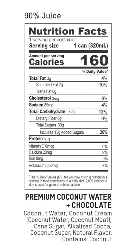 Once Upon a Coconut Premium Coconut Water - Low Calorie All-Natural Drink with Electrolytes - Non-GMO - Gluten-Free - 10.8 Fl Oz (Pack of 12)