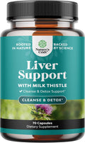 Liver Cleanse Detox &amp Repair - Milk Thistle Supplement for Digestion &amp Immune Health - Ginger Root Choline &amp Dandelion Root - Herbal Liver Support with Silymarin Beetroot &amp Artichoke