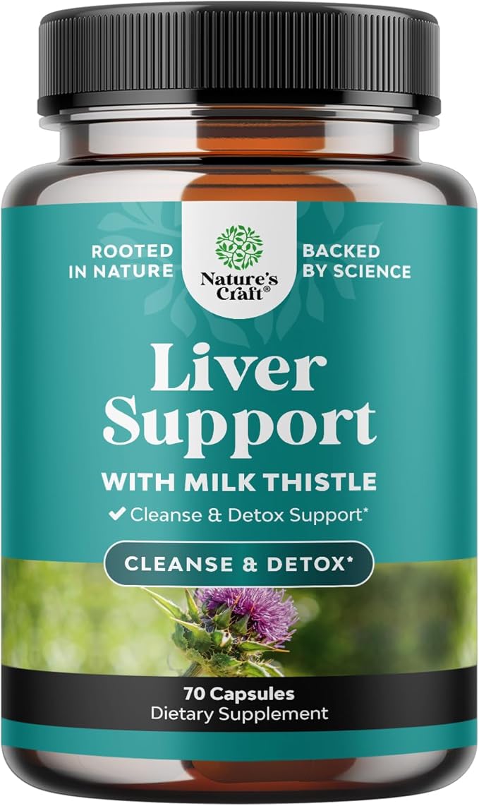 Liver Cleanse Detox &amp Repair - Milk Thistle Supplement for Digestion &amp Immune Health - Ginger Root Choline &amp Dandelion Root - Herbal Liver Support with Silymarin Beetroot &amp Artichoke