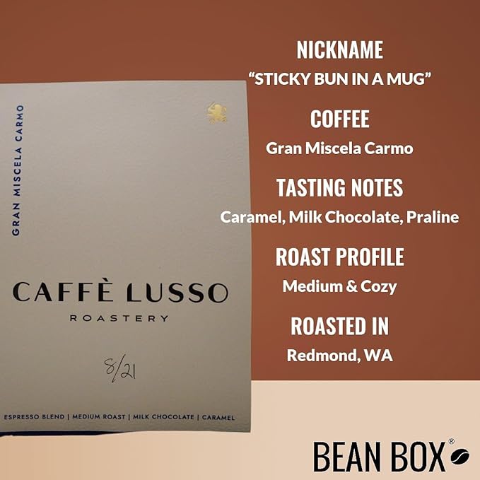 Bean Box Sampler - Roasted by Caffe Lusso Roastery 3-Pack Whole Bean Coffee Gourmet Coffee