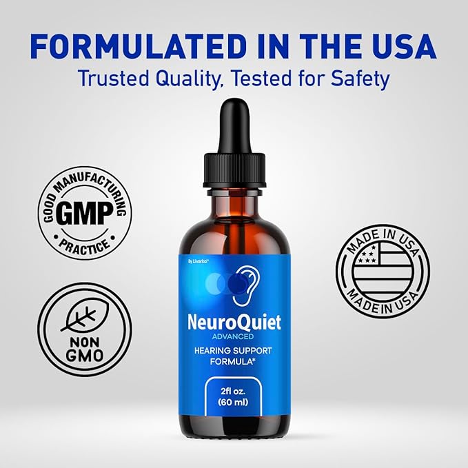 (3 Pack) NeuroQuiet Drops - Official NeuroQuiet Daily Hearing Support All Natural Clean Liquid Advanced Formula for Ear Health Auditory Clarity &amp Inner Ear Balance Reviews 3 Bottles for 3 Months