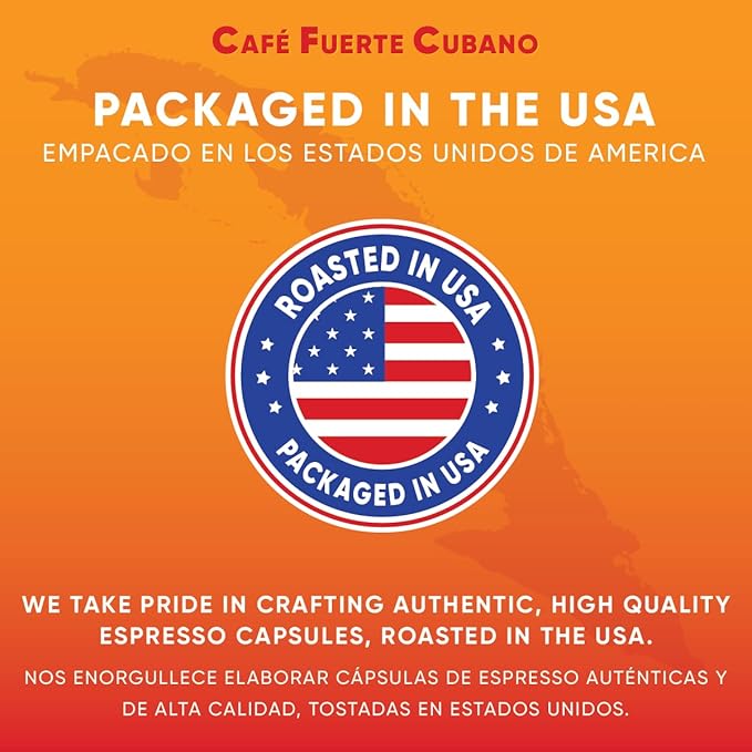 Café Fuerte Cubano Aluminum Espresso Capsules Compatible with Nespresso Original Machines Dark Roast Intensity 13 High Caffeine Recyclable Coffee Pods Roasted and Packaged in USA (40 Count)