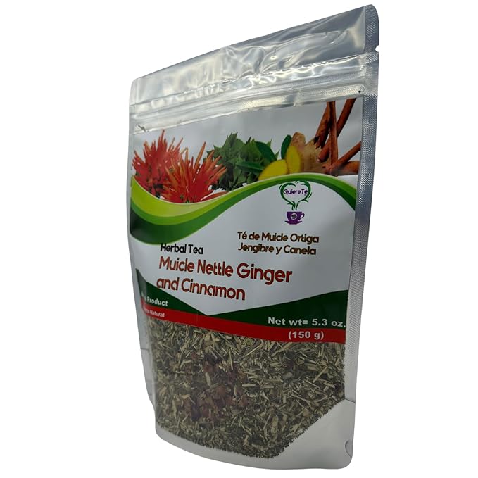 Muicle Nettle Ground Ginger Tea Herbal Mix Muicle Leaves Muicle Tea Quiere Te 5.3 oz (150 grams) 1 PackResealable Bag Loose Leaf TeaProduct From Mexico 100% Natural