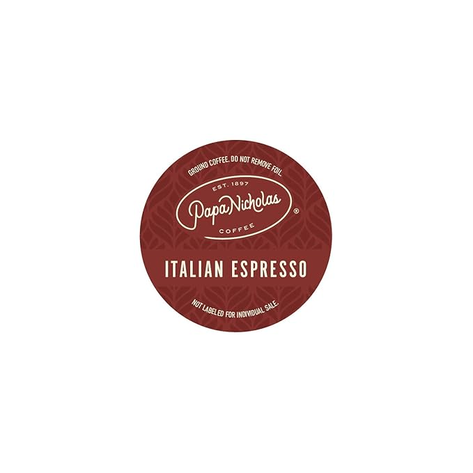 PapaNicholas Coffee Single Serve Coffee Cups Fits Keurig K Cup Brewers Italian Espresso 36 Coffee Pods