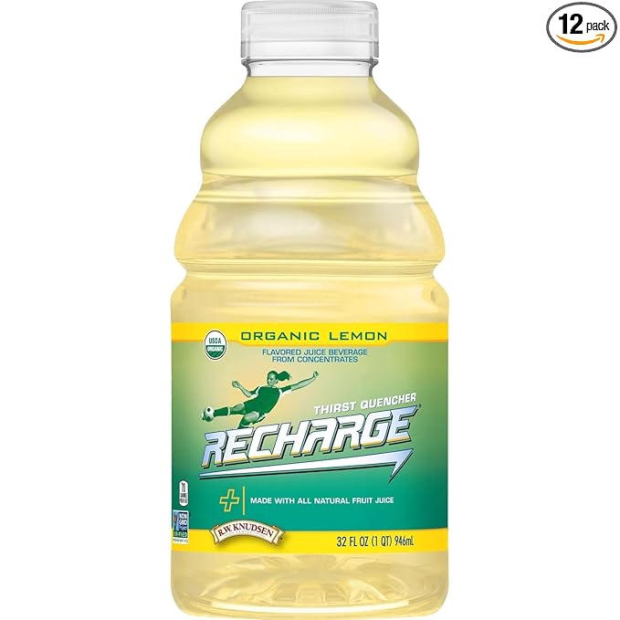 R.W. Knudsen Organic Recharge Lemon 32-Ounce Packages (Pack of 12)