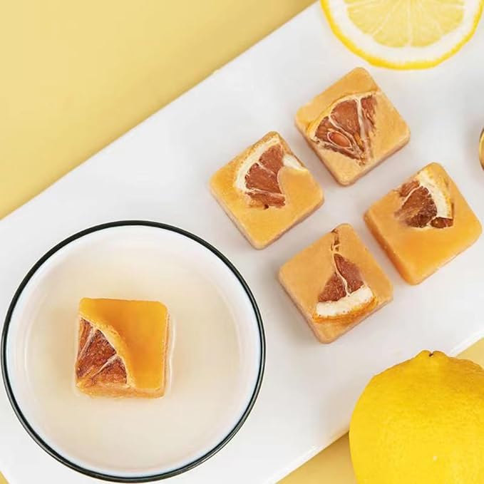 Rock Sugar Lemon Tea Lemon Honey Rock Candy 10.93oz /310g Yellow Lump Rock Sugar with Lemon Sugar Cubes Lemon Honey Candy Caffeine Free Individual Package