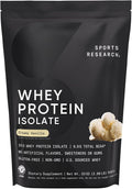 Sports Research Whey Protein Isolate - Sports Nutrition Protein Powder 25g per Serving - 2.06lb Bag Whey Protein - Vanilla Flavor - Bulk Protein Powder 26 Servings