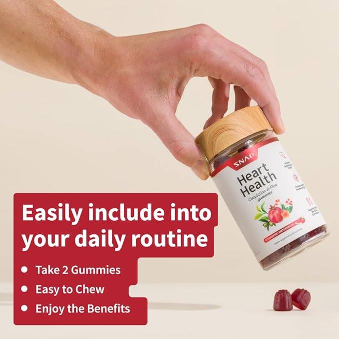 Snap Supplements Heart Health Bundle: CoQ10 Organic Beet Root Hawthorn Berry Turmeric &amp Odorless Garlic Capsules + Sugar-Free Gummies 90 Caps &amp 60 Gummies