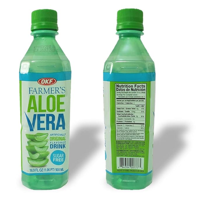 OKF Aloe Vera King Drink – Flavor includes Coco Original Grape Mango Pineapple Watermelon Pomegranate Gold Kiwi Peach Strawberry and Sugar Free Aloe Vera Juice (12 Flavors) (Pack of 12)