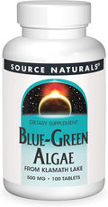 Source Naturals Blue Green Algae from Klamath Lake - Algae Superfood Supplement 500 mg - 100 Tablets