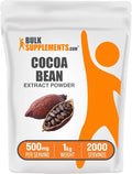 BulkSupplements.com Cocoa Bean Extract Powder - Cocoa Supplement - Unsweetened Vegan &amp Gluten Free 500mg per Serving 1kg (2.2 lbs) (Pack of 1)