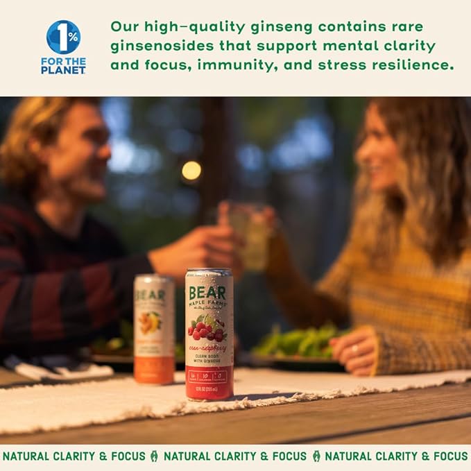 Bear Maple Farms | The Clean Soda Company | Low Calorie | No Artificial Sugar | Cran-Raspberry Clean Soda