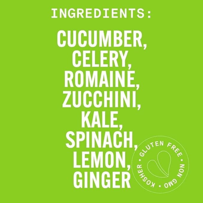 Pure Green Cold Pressed Juice - Pure Greens LG - Fresh Functional Blend with Greens Lemon Ginger - Natural Gluten Free Non-GMO No Artificial Colors or Flavors - Made from Real Fruits &amp Veggie