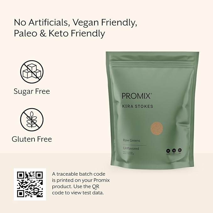 ProMix Nutrition Raw Greens Superfood Blend - Sprouted Alfalfa Wheatgrass Ashwagandha &amp Rhodiola - 30 Servings