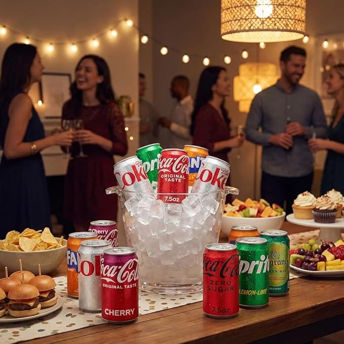 Coca-Cola Variety Pack – 24 Pack Assorted Mini Soda (7.5 Fl Oz Cans) – Coke Cherry Coke Diet Coke Coke Zero Fanta Orange Seagram’s Ginger Ale &amp Sprite