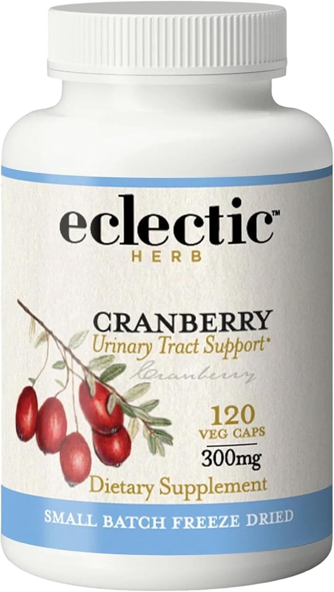 Eclectic Herb - Premium Freeze Dried Cranberry Capsules | Urinary Tract Support | Cranberry Supplement for Urinary Tract Health | US-Grown Organic Non-GMO Gluten Free Vegan (120 CT | 300 mg)