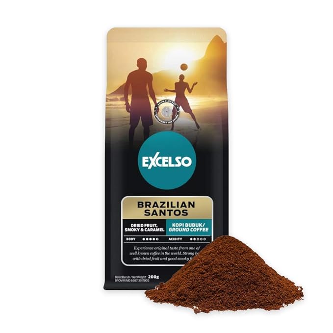 Excelso Brazilian Santos Ground Coffee 200g (Pack of 2)