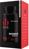 UPTIME Maximum Energy Tablets - Premium Blend - 325mg Natural Caffeine per Serving Calcium Magnesium Zinc CoQ10 5-HTP Zero Calories
