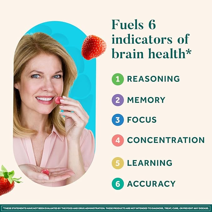 NEURIVA Plus Brain Supplement for Memory Focus &amp Concentration + Cognitive Function with Nootropics Phosphatidylserine and Neurofactor VIT B6 &amp B12 Strawberry Flavor 50 Gummies (3 Pack)