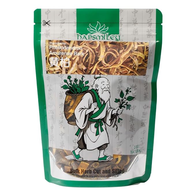 Hapsmiley Amur Cork Tree Bark (philodendron amurense bark/黄柏/Huang Bo) Dried Bulk Herbs – 3.5 oz (100g)